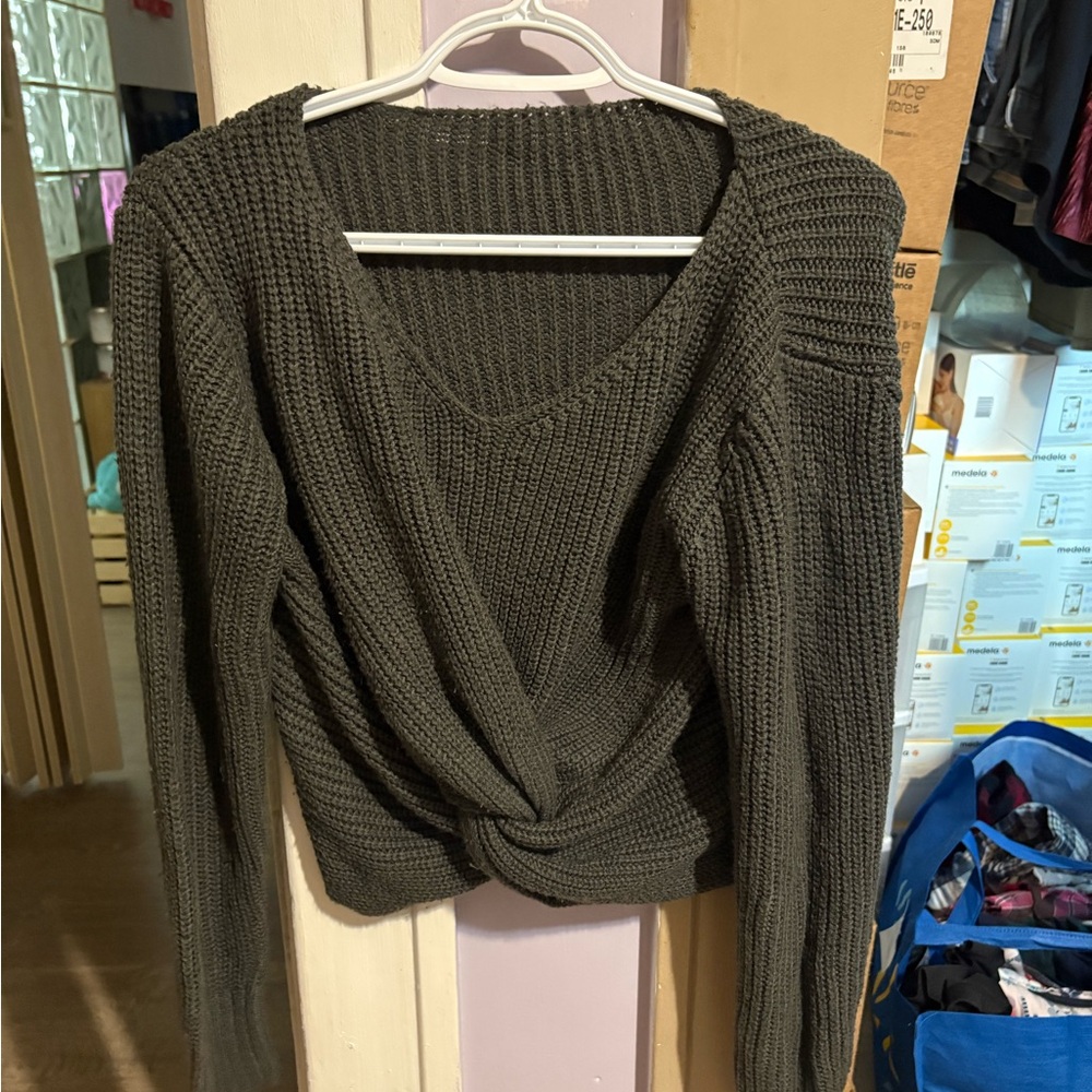 Olive Green Knitted Sweater
